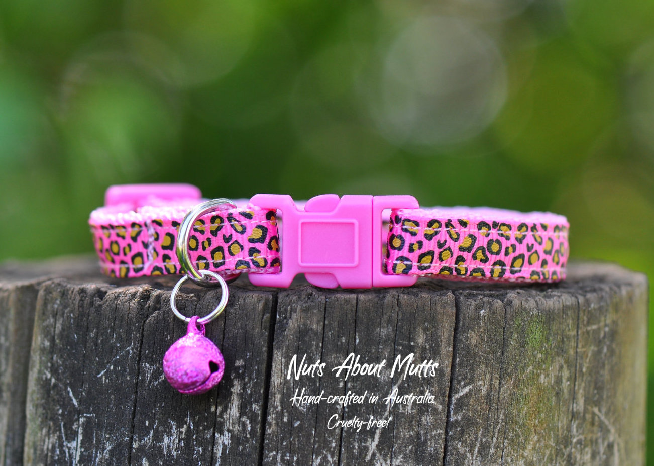 Pink Leopard cat collar